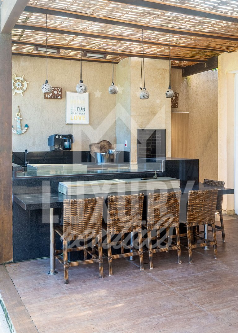 Mansão Pé na Areia da Praia de Geribá com Seis Suítes Por Lu